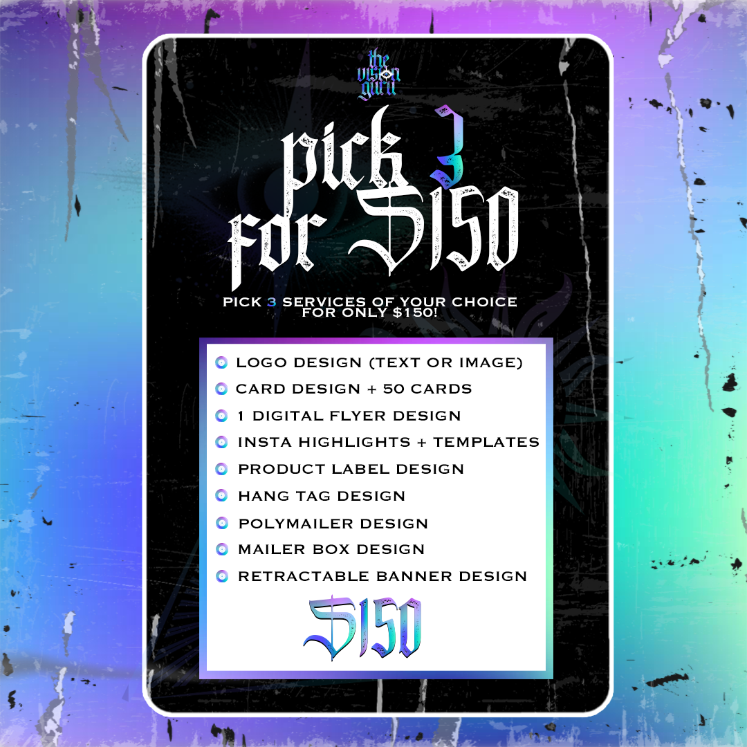 Pick 3 For $150 Package
